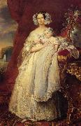 Franz Xaver Winterhalter Helene Louise Elizabeth de Mecklembourg Schwerin, Duchess D'Orleans with Prince Louis Philippe Alber China oil painting reproduction